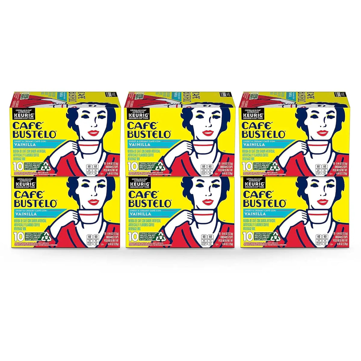 Café Bustelo Sweet & Creamy Café con Vainilla Flavored Coffee, 60 Keurig K-Cup Pods